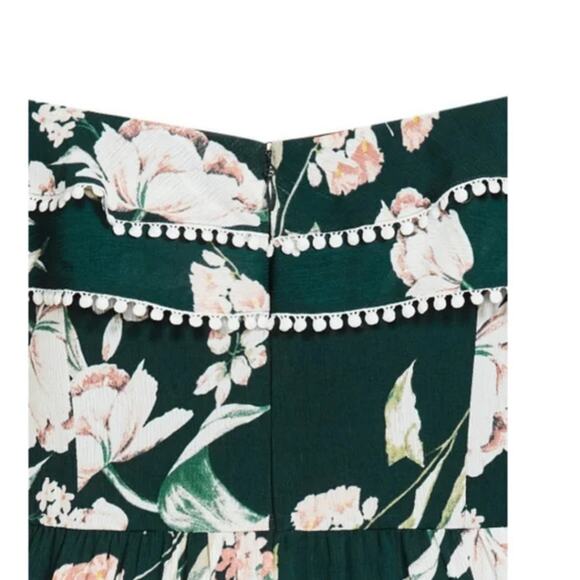 City Chic Fresh Field Floral Off the Shoulder Crop Wide Leg Jumpsuit 18, 20 New - Picture 7 of 13